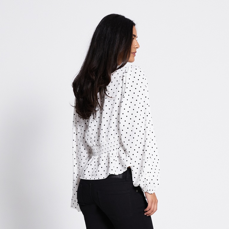 Sculpted peplum blouse "Gioa" Print 2